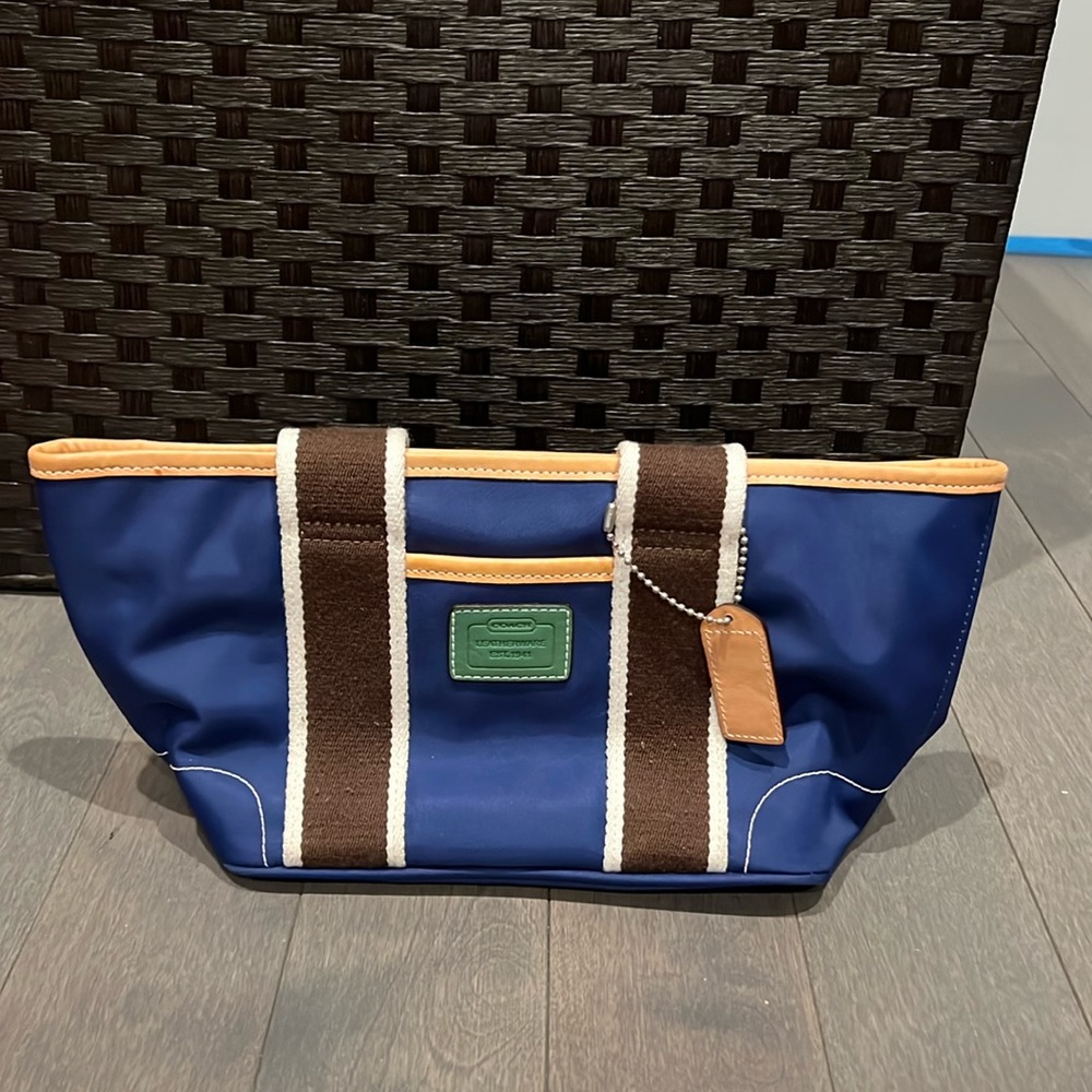 Coach blue small tote bag